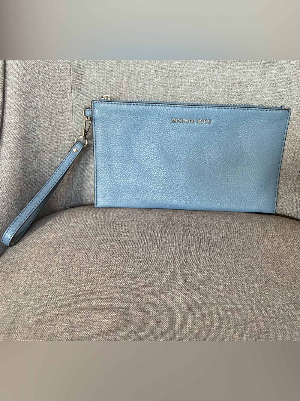 Michael Kors Blue Leather Clutch